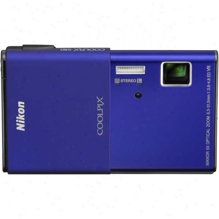 Nikon Coolpix S80 14.1 Megapixel Compact Camera - 6.30 Mm-31.50 Mm - Blue