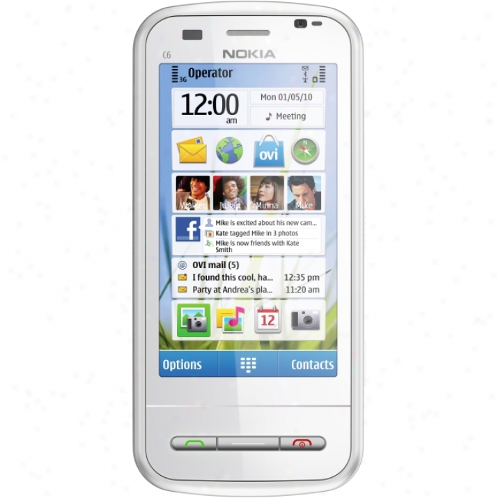 Nokia C6 Smartphone - Slide - White