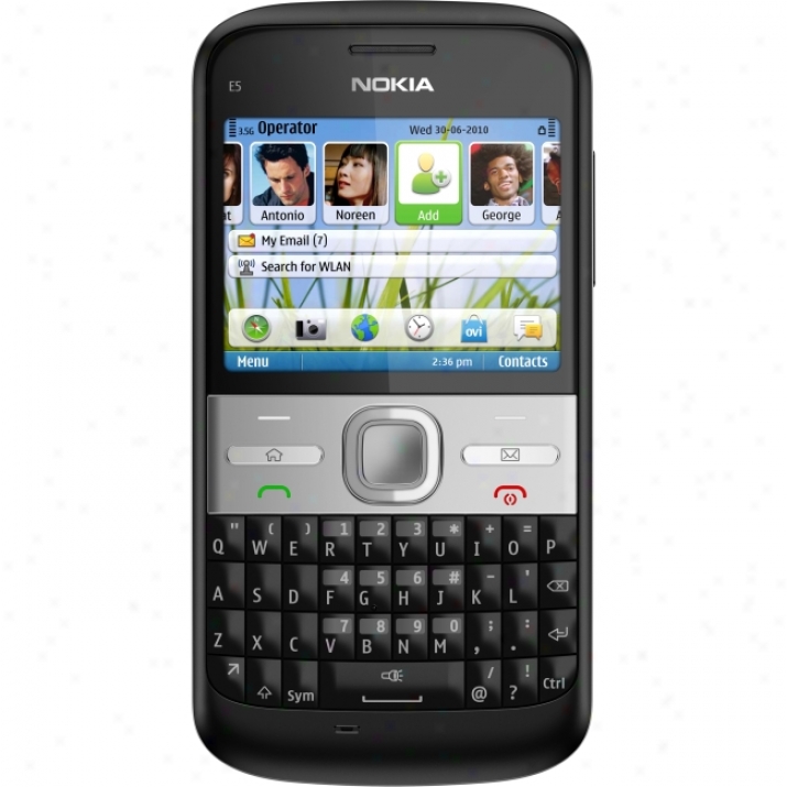 Nokia E5 Smartphone - Bar - Black