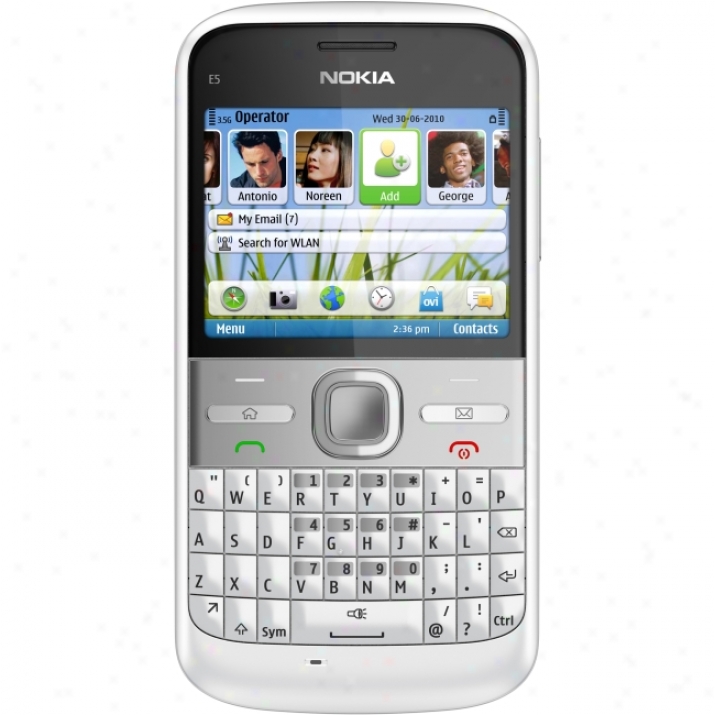 Nokia E5 Smartphone - Bar - White