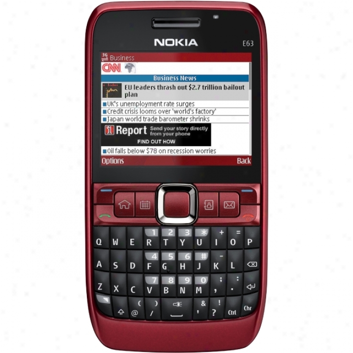 Nokia E63 Smartphone - Bar - Red