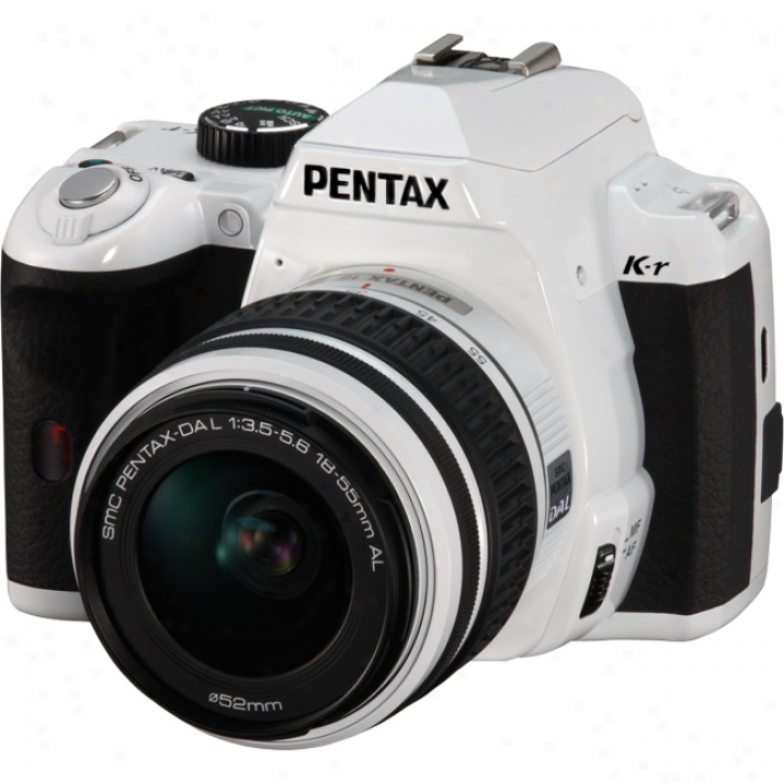 Pentax K-r 12.4 Megapixel Digital Slr Camera (body With Lens Kit) - 18 Mm-55 Mm - White