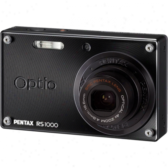 Pentax Optio Rs1000 14 Megapixel Compact Camera - 4.90 Mm-19.60 Mm - Black