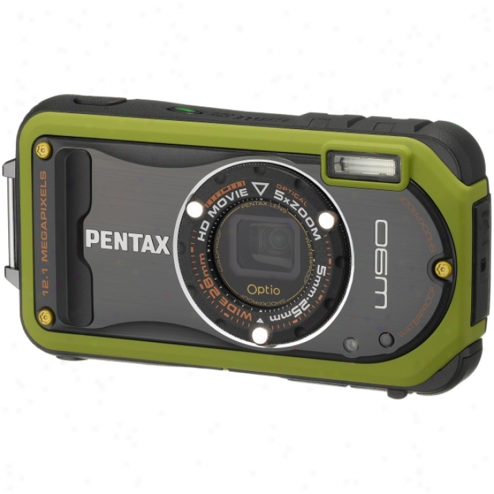 Pentax Optio W90 12.1 Megapixel Compact Camera - 5 Mm-25 Mm - Green