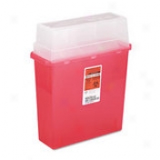 Sharps Disposal Shstem, Rectangualr, Plastic, 5qt, Red