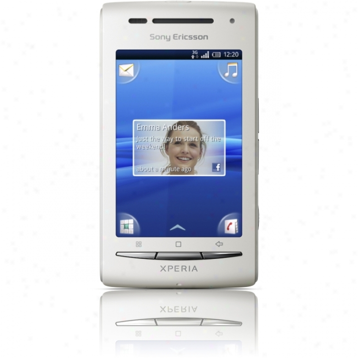 Sony Ericsson Xperia X8 Smartphone - Ba r- White