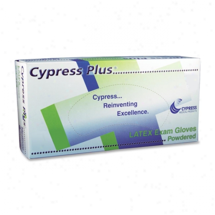 Unimed-midwest Cypress Plus Lightly Powdered Textured Latex Examination Gloves