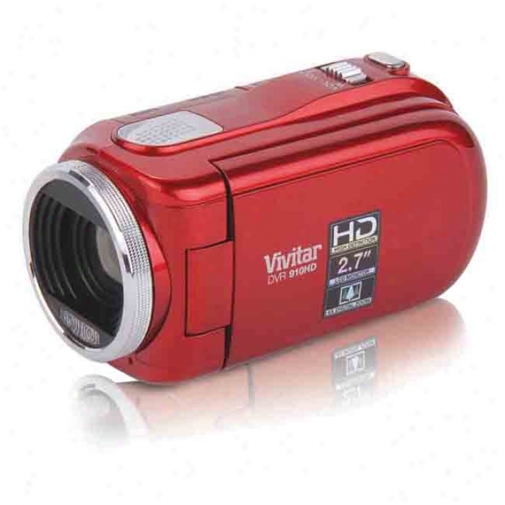 Vivitar Dvr 910hd Digital Camcorfr - 2.7&quot; Lcd - Cmos - Strawberry