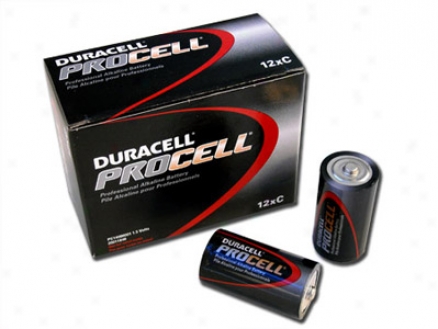 1 Box: 12pcs Duracell Procell C Size (pc1400) Alkaline Batteries