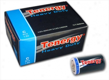 1 Box: 12pcs Tenergy C Size (r14) Heavy Duty Carbon Zinc Batteries(12x40306)