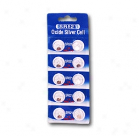 1 Card: 10pcs Sr521sw / 379 1.55v Silvery Oxide Button Cells