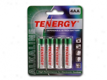 1 Card: 4 Pcs Tenergy Aa Size Alkaline Batteries