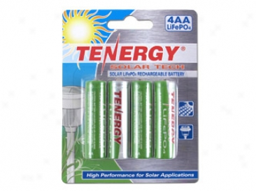 1 Card: 4pcs Tenergy Aa 3.2v 400mah  Lifepo4 Rechargeable Batteries