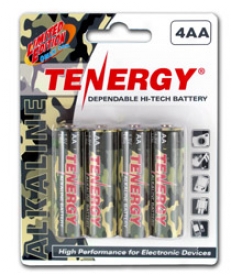1 Card: 4pcs Tenergy Aa Size Camouflage Version Alkaline Batteries