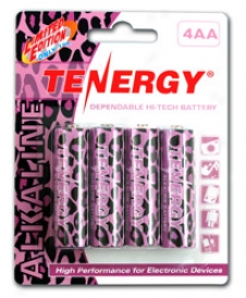 1 Card: 4pcs Tenergy Aa Size Leopard Version Alkaline Batteries