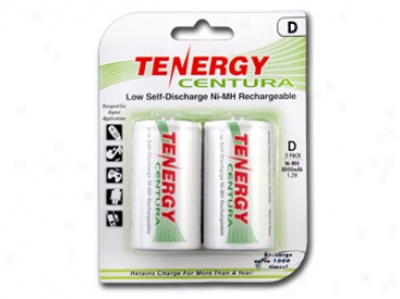 1 Card: Tenergy Centura Nimh D 8000mah Low Self Discharge Rechargeable Batteries