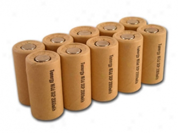 10pcs Tenergy Subc 2000mah Nicd Paper Wrapped Flat Top Rechargewble Batteries