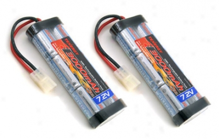 2 Packs: Tenergy 7.2v 3000mah High Power Flat Nibm Battery Packs W/ Tamiya Connectors For Rc Cars