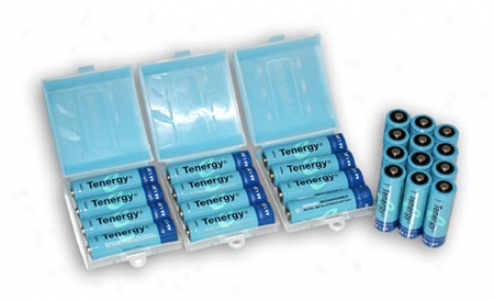 24pcs Tenergy Aa 2600mah Nimh Rechargeable Battery + 6 Free Holders