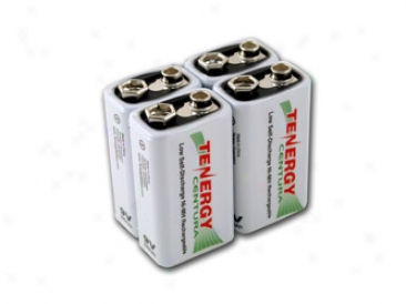 4pcs Tenergy Centura Nimh 9v 200mah Low Self Discharge Rechargeable Battery