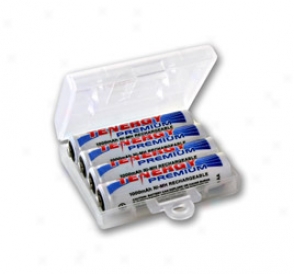 4pcs Tenergy Premium Aaa 1000mah Nimh Rechargeable Batteries + 1 Aaa Size Holder