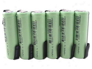 6pcs Tenergy Li-ion 14500 Cylindrical 3.7v 800mah Rechargeable Batteries W/ Tabs