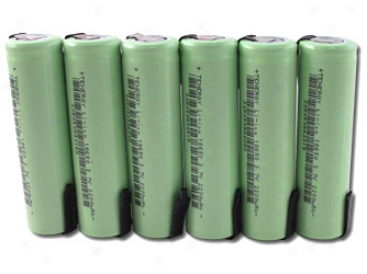 6pcs Tenergy Li-ion 18650 Cylindrical 3.7v 2200mah Rechargeable Batteries W/ Tabs