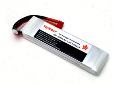 7.4 Volt 5000mah 30c Li-poly Lipo Baytery Pack W/ Bare Leads Or Deans -- Limited Quantity