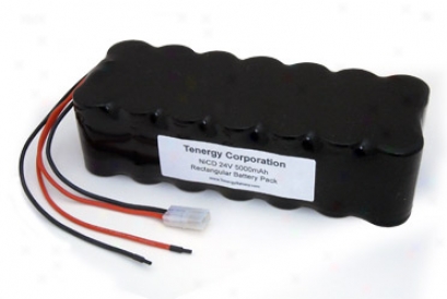At: 24v 5000mah Rectangular Nicd  Battery W/ Tamoya Connector & Bare Leads -- E-bikes And Scooters