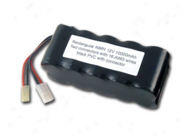 At: Rectangular Nimh 12v 10000mah Battery Pack With Two Tamiya Connectors For Solar Panel / Emergence Light / Robot