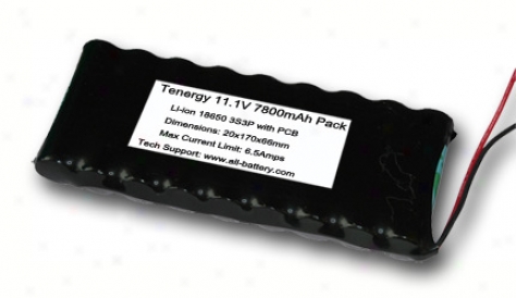 At: Tenergy Li-ion 18650 11.1v 7800mah Side-by-side Pcb Protected Rechargeable Batteru Pack W/ Bare Leads