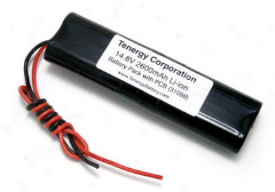 At: Tenergy Li-ion 18650 14.8v 2600mah Flat Rechargeable Battery Pack W/ 6.5a Pcb Protection