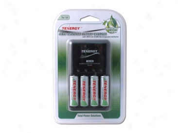Card: Tenergy Tn159 4-bay Aa/aaa Led Baytery Charger + 4 Nimh Aa Batteries