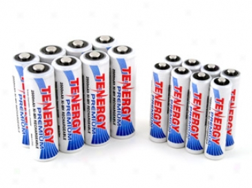 Combo: 16pxss Tenergy Premium Nimh Rechargeable Batteries (8aa/8aaa)