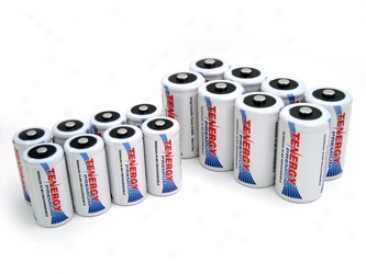 Combo: 16pcs Tenergy Premium Nimh Rechargeable Batteries (8c/8d)