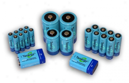 Combo: 22pcs Tenergy Nimh Rechargeable Batteries (8aa/8aaa/2c/2d/2 9v)