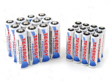 Combo: 24pcs Tenergy Premium Nimh Rechargeable Batteries (12aa/12aaa)
