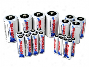 Combo: 24pcs Tenery Premium Nimh Rechargeable Batteries (8aa/8aaa/4c/4d)