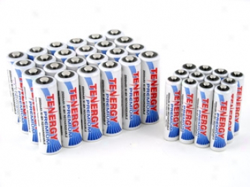 Combo: 36pcs Tenergy Premium Nimh Rechargeablr Batteries (24aa/12aaa)