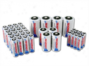 Combo: 44pcs Tenergy Premium Nimh Rechargeable Batteries (24aa/12aaa/4c/4d)