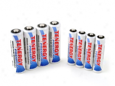 Combo: 8pcs Tenergy Premium Nimh Rechargeable Batteries (4aa/4aaa)