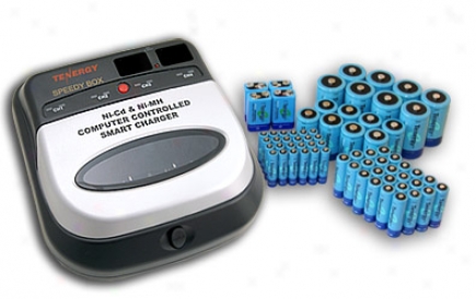 Combo: Bc1hu Universal Smart Cnarger + 68 Nimh Rechargeable Batteries (24aa/244aaa/8c/8d/4 9v)