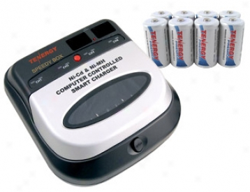 Combo: Bc1hu Universal Smart Charger + 8 Premium C 5000mah Nimh Rechargeable Batteries