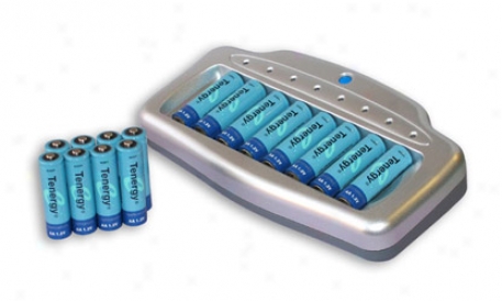 Combo: T-6280 8-bay Smart Charger + 16 Aa 2600mah Nimh Rechargeable Batteries