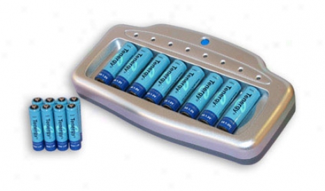 Combo: T-6280 8-bay Smart Charger + 8 Aa 2600mah & 8 Aaa 1000mah Nimh Rechargeable Batteries