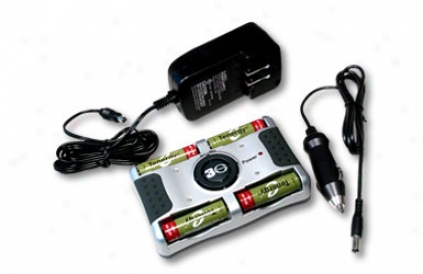 Combo: T-8000 4-bay Smart Dish + 4 Aa 2300mah Nimh Recha5geable Batteries W/ Free Case