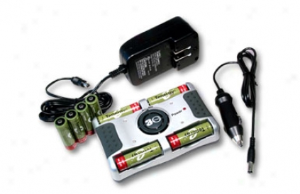 Combo: T-8000 4-bay Smart Charger + 8 Aa 2300mah Nimh Rechargeable Batteries W/ 2 Free Cases