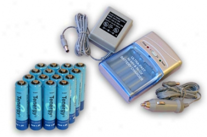 Combo: Tenergy T-1000 Smart Aa/aaa Nimh/nicd Battery Charger + 12 Aaa 1000mah Nimh Rechargeable Batteries