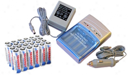 Combo: Twnergy T-1000 Smart Aa/aaa Nimh/nicd Battery Charger + 24 Premium Aa 2500mah Nimh Rechargeable Batteries