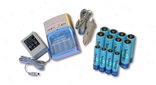 Combo: Tenergy T-1000 Smart Aa/aaa Nimh/nicd Battery Charger + 8 Aa & 4 Aaa Nimh Rechargeable Batteries